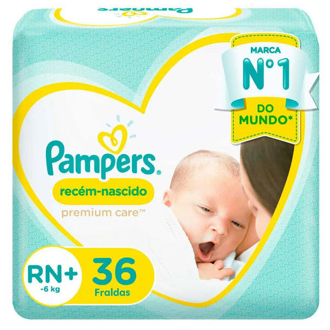 Fralda Pampers Recém Nascido Tamanho RN+ - 36 Unidades