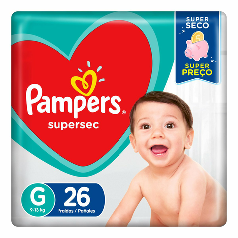 Fralda Pampers Supersec Tamanho G - 26 Unidades