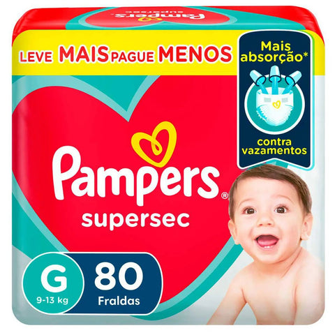 Fralda Pampers Supersec Tamanho G - 80 Unidades