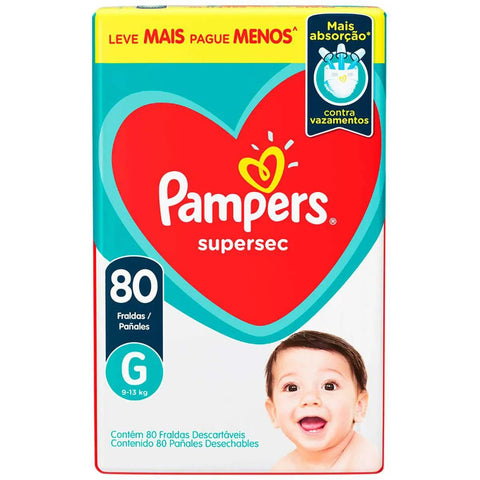 Fralda Pampers Supersec Tamanho G - 80 Unidades