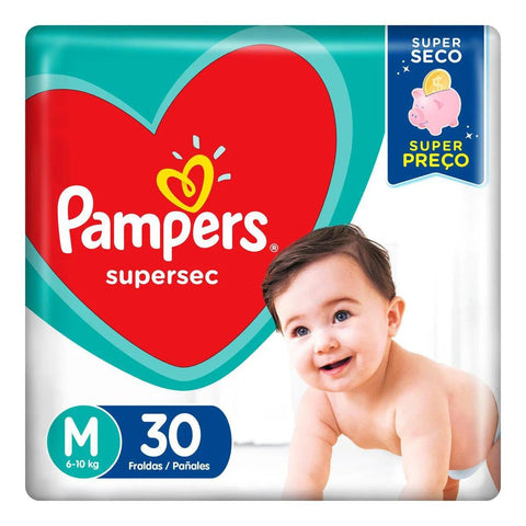 Fralda Pampers Supersec Tamanho M - 30 Unidades