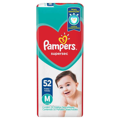 Fralda Pampers Supersec Tamanho M - 52 Unidades