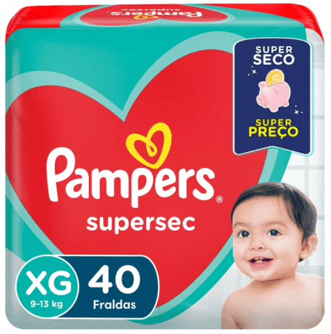 Fralda Pampers Supersec Tamanho XG - 40 Unidades