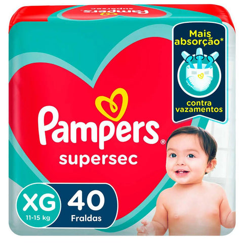 Fralda Pampers Supersec Tamanho XG - 40 Unidades