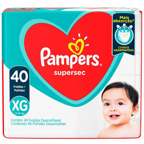 Fralda Pampers Supersec Tamanho XG - 40 Unidades