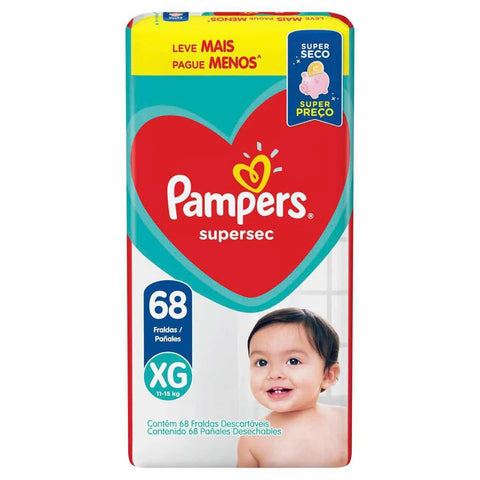 Fralda Pampers Supersec Tamanho XG - 68 Unidades