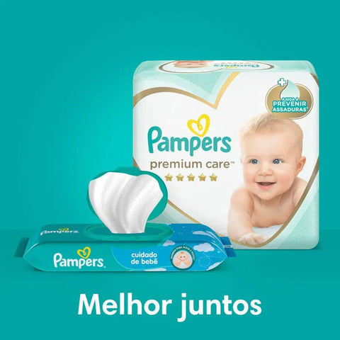 Kit Lenço Umedecido Pampers Cuidado de Bebê 48 Unidades 4 Pacotes