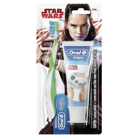 Kit Oral-B Stages Infantil Pasta de Dente + Escova de Dente Star Wars 100 g + 1 Unidde