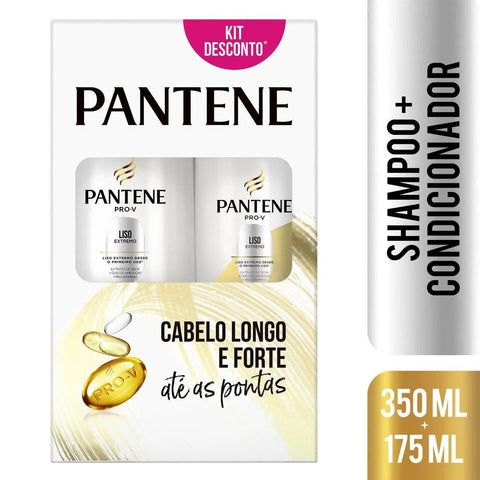 Kit Pantene Pro-V Liso Extremo Shampoo, 1 Unidade Com 350Ml + Condicionador, 1 Unidade Com 175Ml