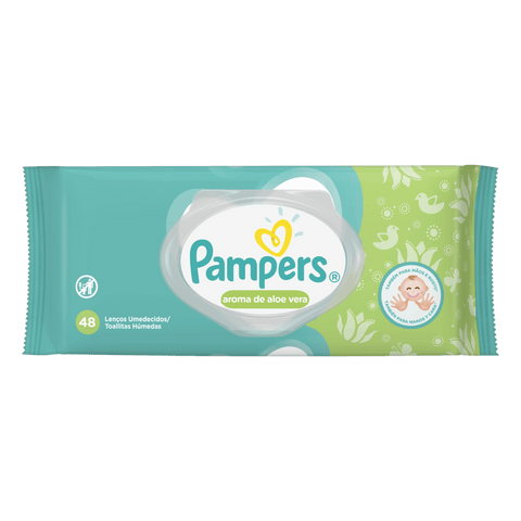 Lenço Umedecido Pampers Aloe Vera 48 Unidades