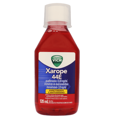 Xarope 44E 1,3mg/mL + 13,3mg - 120 mL - Xarope