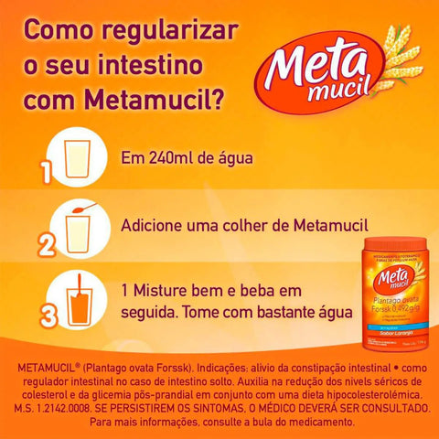 Metamucil 0,492g/g - 174 g - Pó para Solução