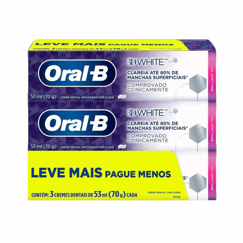 Pasta de Dente Oral-B 3D White Briliant Fresh 3 x 70 g