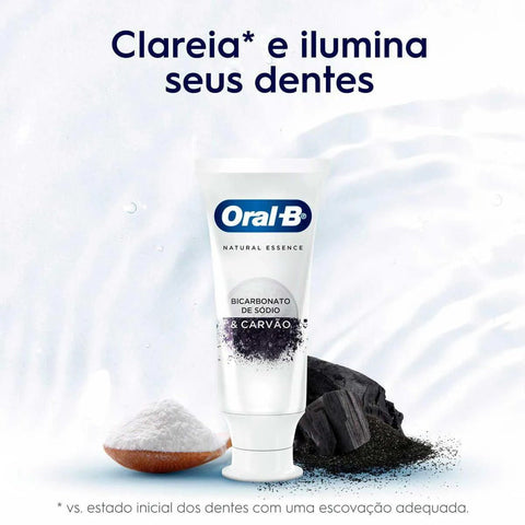 Pasta de Dente Oral-B Natural Essence Bicarbonato e Carvão - 90 g
