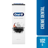 Pasta de Dente Oral-B Natural Essence  Óleo de Coco e Carvão - 102 g