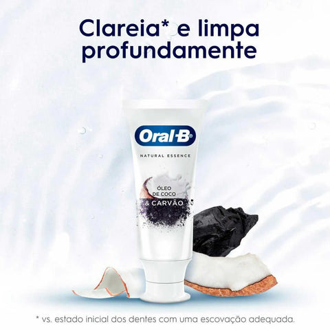 Pasta de Dente Oral-B Natural Essence Óleo de Coco e Carvão - 102 g
