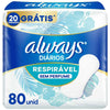 P&G Protetor Diário Always Sem Perfume Respirável Com 80 Unidades