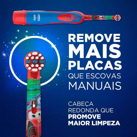 REFIL Escova Elétrica Oral-B Disney 3+ Anos, Carros 2 - Refil com 2 unidades