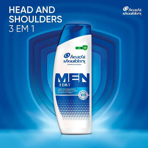 Shampoo Head & Shoulders Men 3 Em 1 - 1 Unidade Com 400Ml
