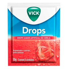 Vick Drops  Sabor Cereja - Pastilha - 5 Unidades
