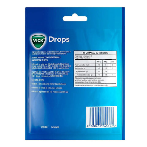 Vick Drops  Sabor Mentol - Pastilha - 20 Unidades