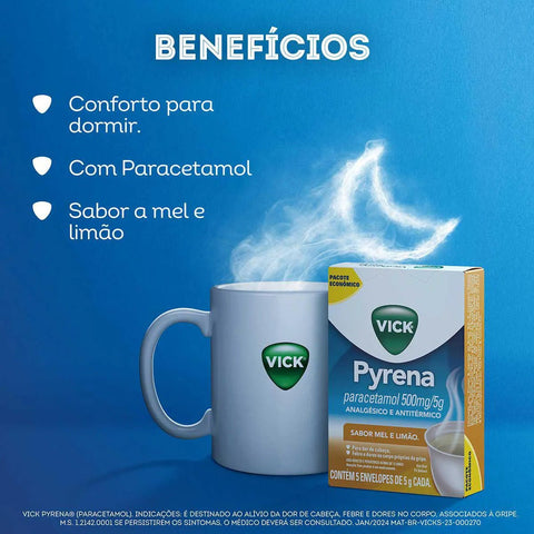 Vick Pyrena  Sabor Mel e Limão - Sachê - 5g