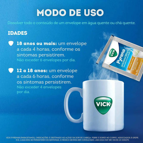 Vick Pyrena  Sabor Mel e Limão - Sachê - 5g