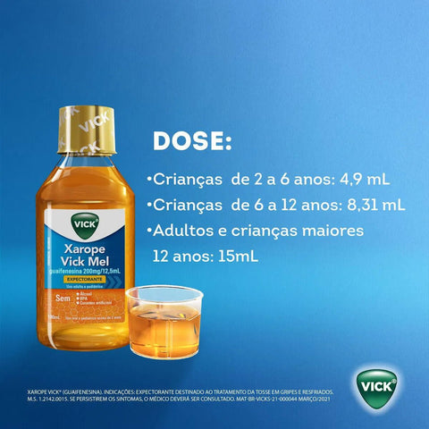 Vick Xarope Expectorante Sabor Mel - Xarope - 100 mL