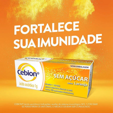 Vitamina C Cebion 1g - 10 Unidades - Efervescente