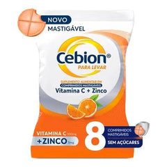 Vitamina C Cebion + Zinco 500mg - 8 Unidades - Comprimido Mastigável