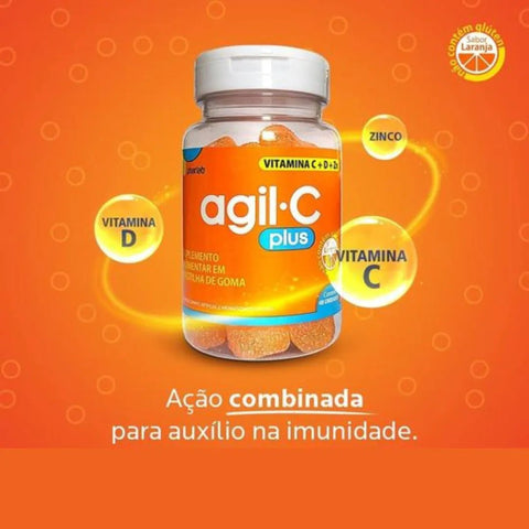 Vitamina C Agil C Plus 30mg + 5mcg + 2,5mg - 40 Unidades - Goma