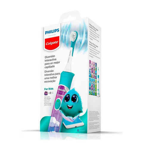 Escova de Dente Elétrica Kids Philips Colgate Sonicpro 3+ Anos, Recarregável, Bivolt
