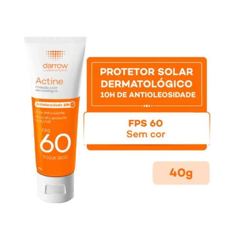 Actine Protetor Solar Facial Sem Cor - FPS 60 - 40 g