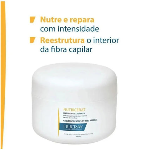 Ducray Nutricerat Máscara Nutritiva Cabelos Secos e Danificados 150ml