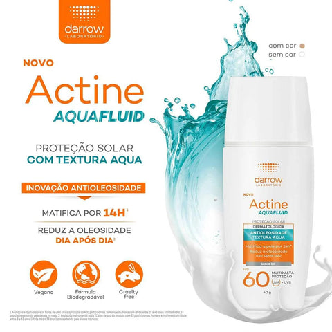 Protetor Solar Facial Actine Fluido Sem Cor - FPS 60 - 40 g