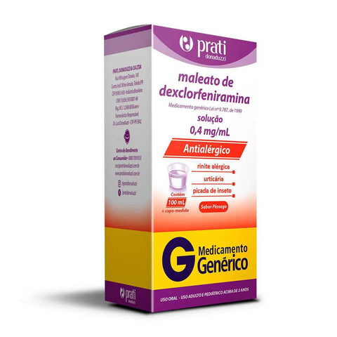 Maleato de Dexclorfeniramina (Prati-Donaduzzi) 0,4mg/mL - 100 mL - Solução