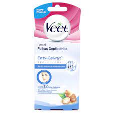 Cera Veet Facial Pele Delicada Com 12
