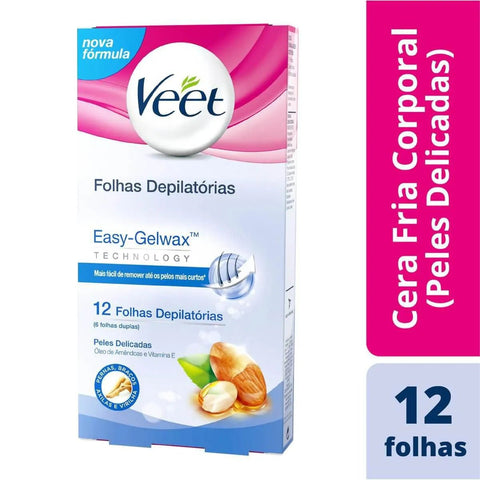 Cera Veet Fria Pele Delicada Com 12