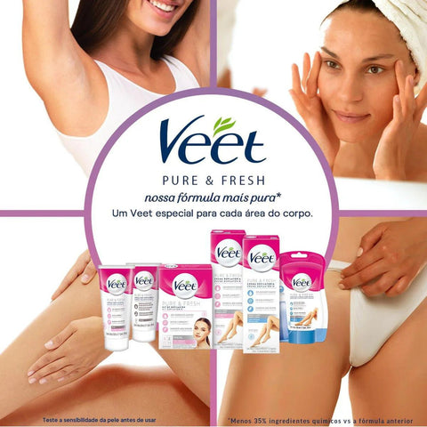 Kit de Depilação Facial Veet Pure & Fresh Creme 50mL+ Creme Pós-Depilatório 50ml