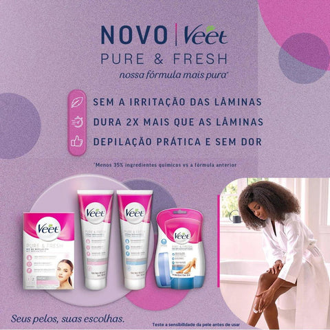 Kit de Depilação Facial Veet Pure & Fresh Creme 50mL+ Creme Pós-Depilatório 50ml