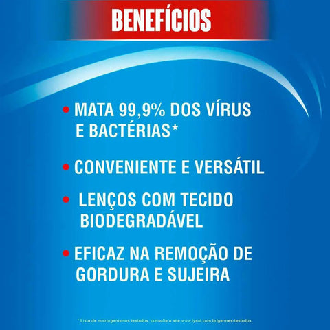 Lenço Desinfetante Lysol Brisa Da Manhã Com 36 Unidades