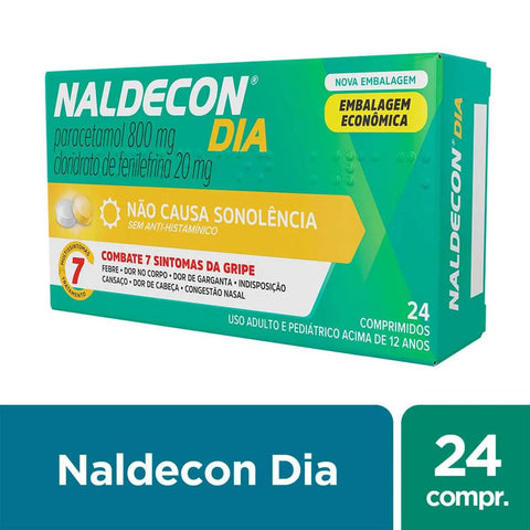 Naldecon Dia 800mg + 20mg - 24 Unidades - Comprimido
