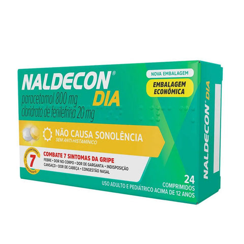 Naldecon Dia 800mg + 20mg - 24 Unidades - Comprimido