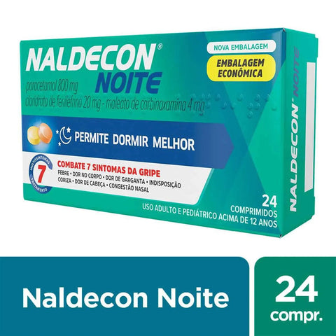 Naldecon Noite 400mg + 20mg + 4mg - 24 Unidades - Comprimido