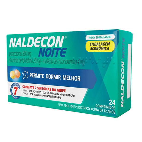 Naldecon Noite 400mg + 20mg + 4mg - 24 Unidades - Comprimido
