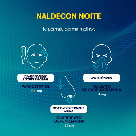 Naldecon Noite 400mg + 20mg + 4mg - 24 Unidades - Comprimido