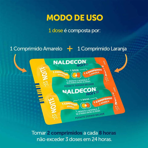 Naldecon Noite 400mg + 20mg + 4mg - 24 Unidades - Comprimido
