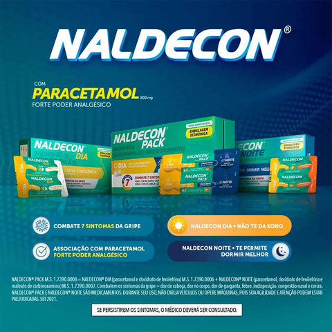 Naldecon Noite 400mg + 20mg + 4mg - 24 Unidades - Comprimido