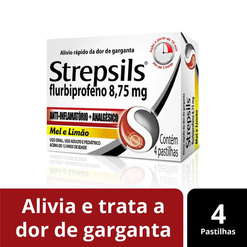 Strepsils 8,75mg - 4 Unidades - Pastilha