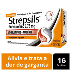 Strepsils Laranja 8,75mg - 16 Unidades - Pastilha